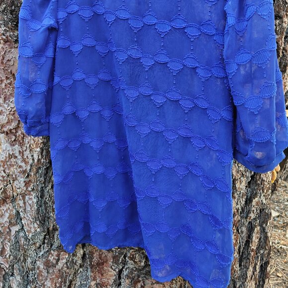 EVERLY Sheer Royal Blue Top, Boutique, Medium, USA - Picture 5 of 5